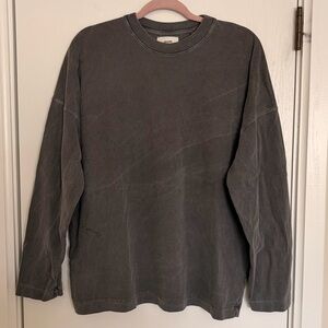 Joah Brown Charcoal Oversized Long Sleeve Tee